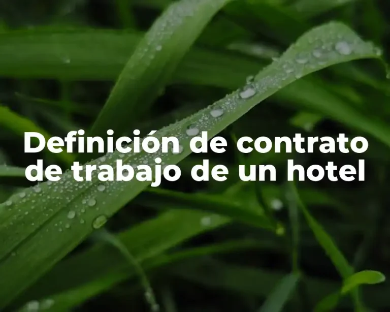 Definición de contrato de trabajo de un hotel