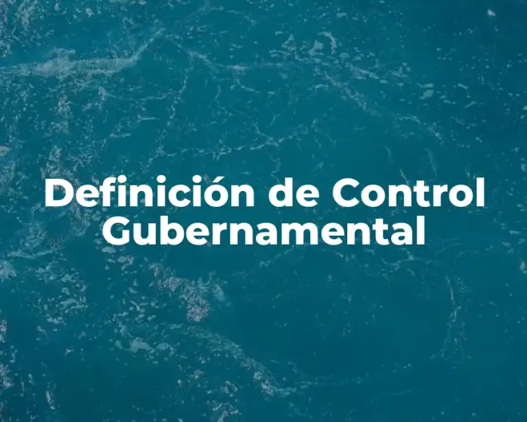 Definición de Control Gubernamental