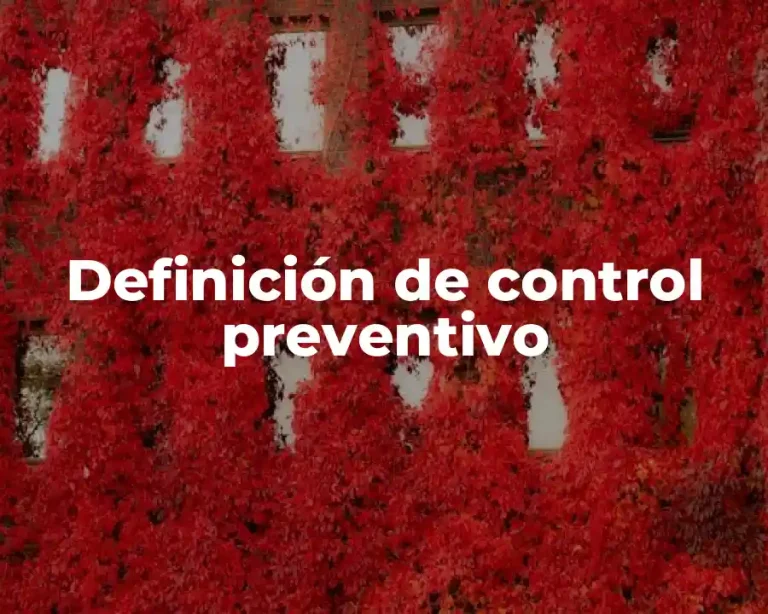 Definición de control preventivo