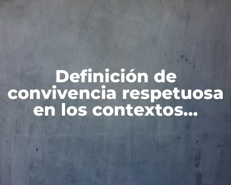 Definición de convivencia respetuosa en los contextos sociales