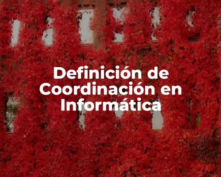Definición de Coordinación en Informática