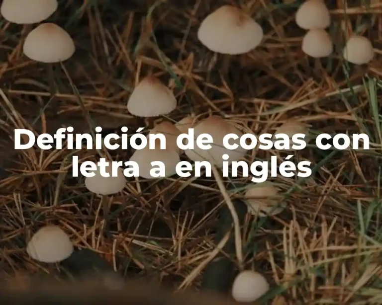 Definición de cosas con letra a en inglés