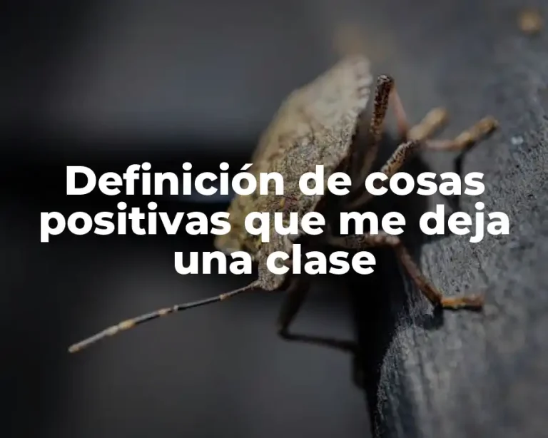 Definición de cosas positivas que me deja una clase