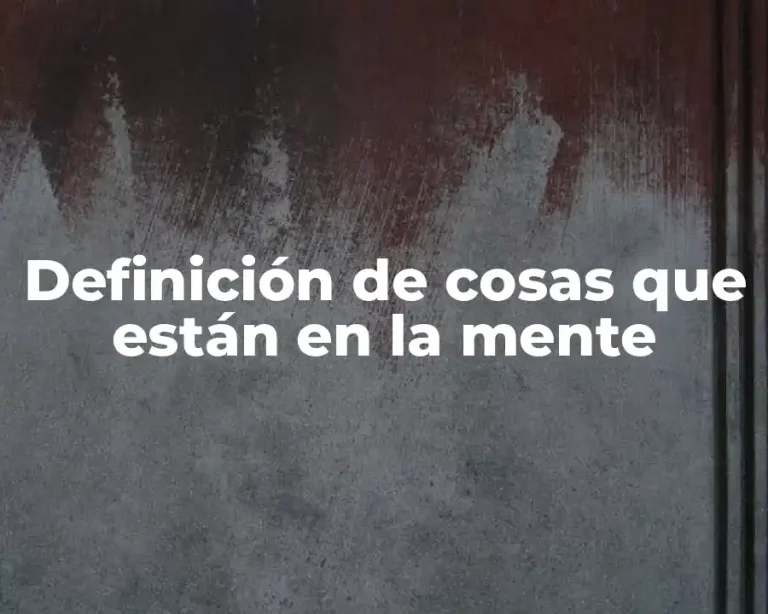 Definición de cosas que están en la mente