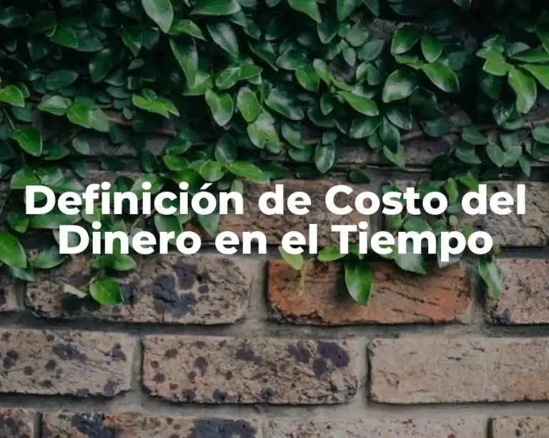 Definición de Costo del Dinero en el Tiempo