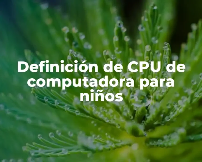 Definición de CPU de computadora para niños