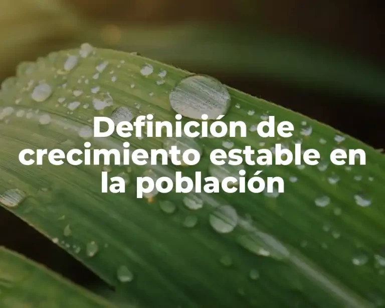 Definición de crecimiento estable en la población