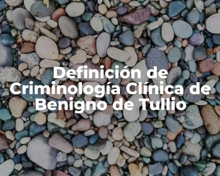 Definición de Criminología Clínica de Benigno de Tullio
