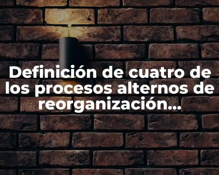 Definición de cuatro de los procesos alternos de reorganización administrativa