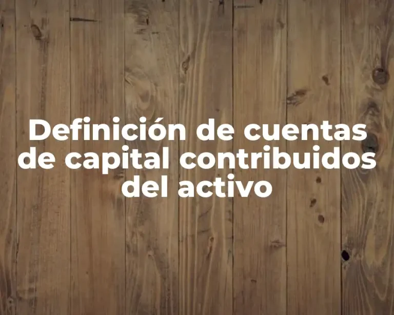 Definición de cuentas de capital contribuidos del activo