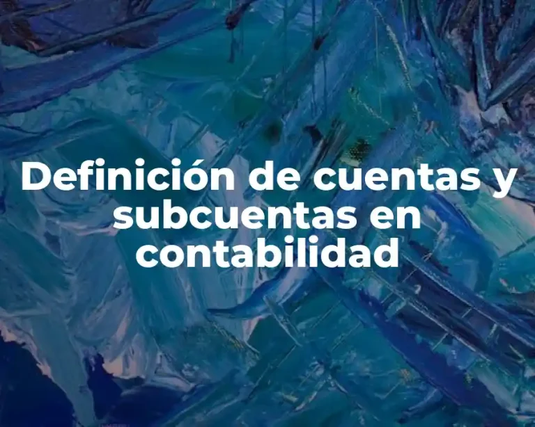 Definición de cuentas y subcuentas en contabilidad