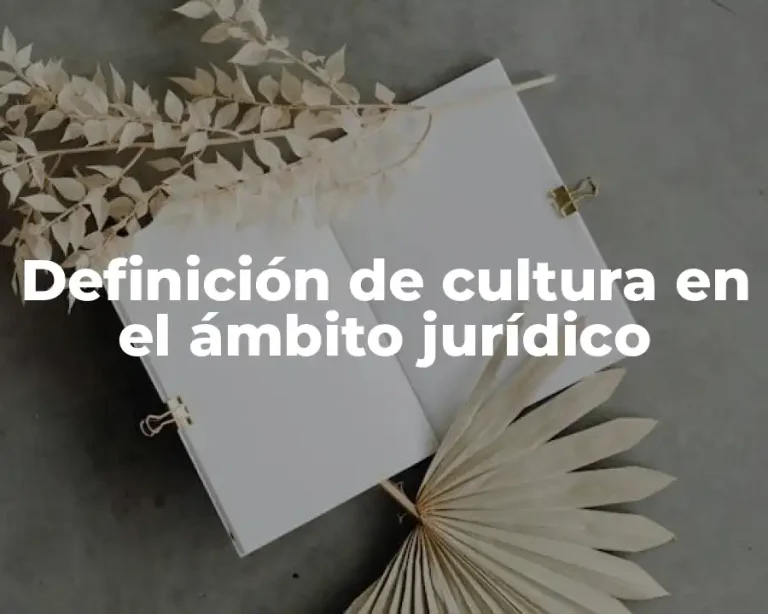 Definición de cultura en el ámbito jurídico