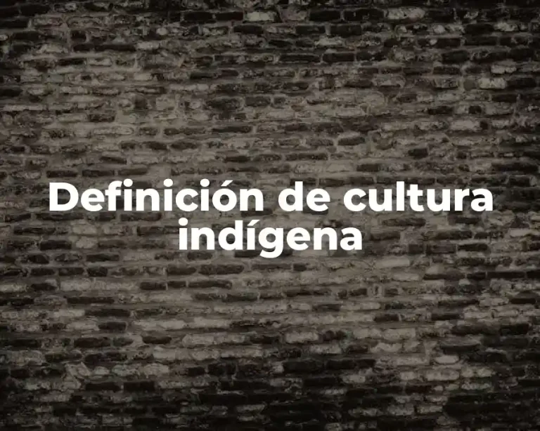 Definición de cultura indígena