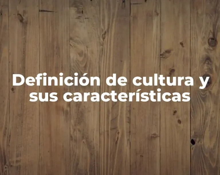 Definición de cultura y sus características