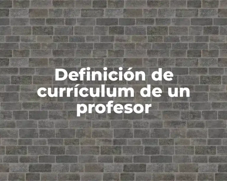 Definición de currículum de un profesor