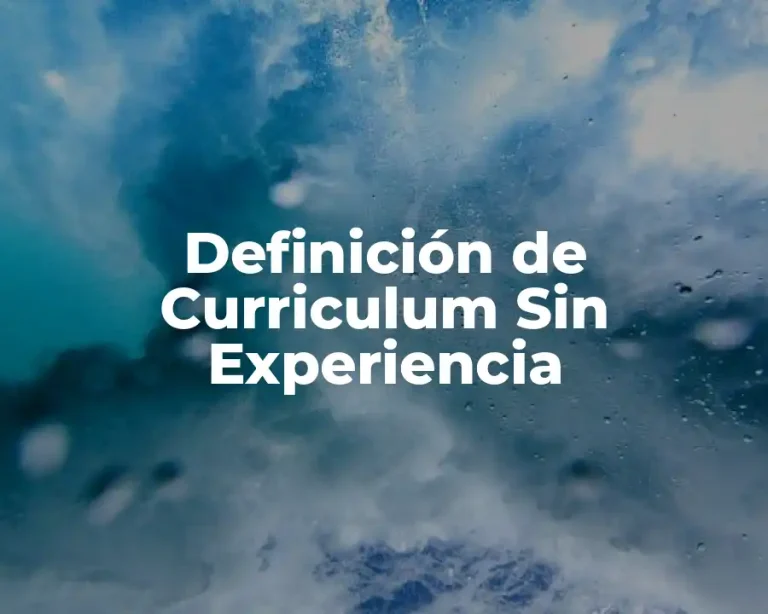 Definición de Curriculum Sin Experiencia