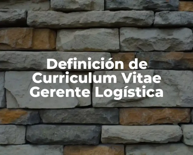 Definición de Curriculum Vitae Gerente Logística