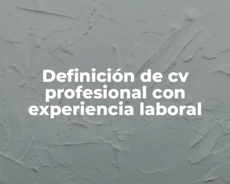 Definición de cv profesional con experiencia laboral