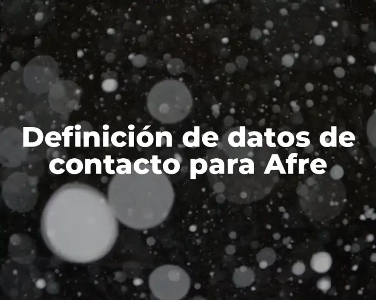 Definición de datos de contacto para Afre