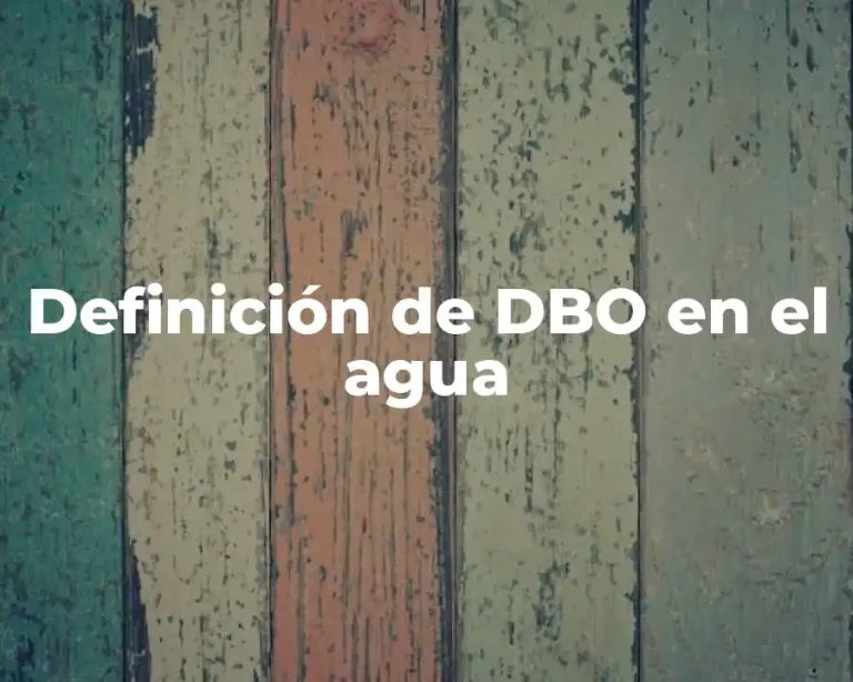 Definición de DBO en el agua