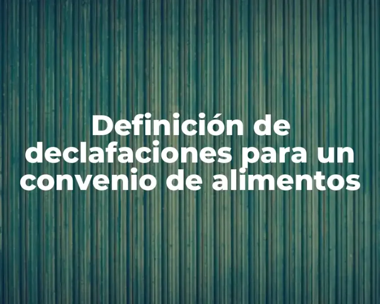 Definición de declafaciones para un convenio de alimentos