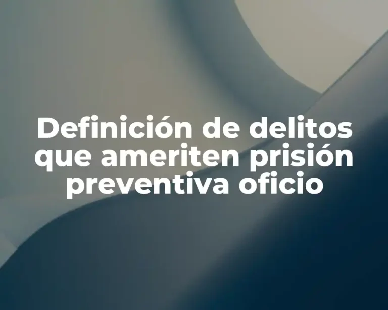 Definición de delitos que ameriten prisión preventiva oficio