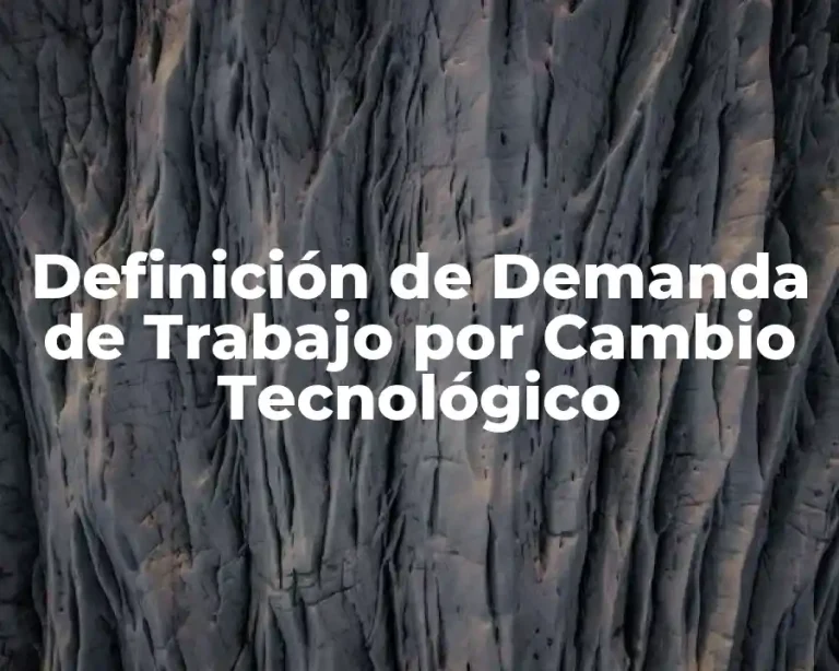 Definición de Demanda de Trabajo por Cambio Tecnológico