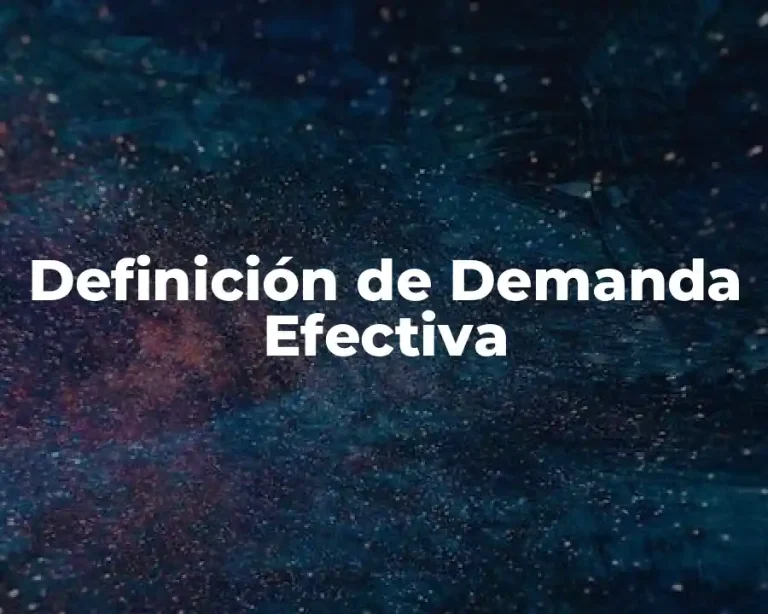Definición de Demanda Efectiva