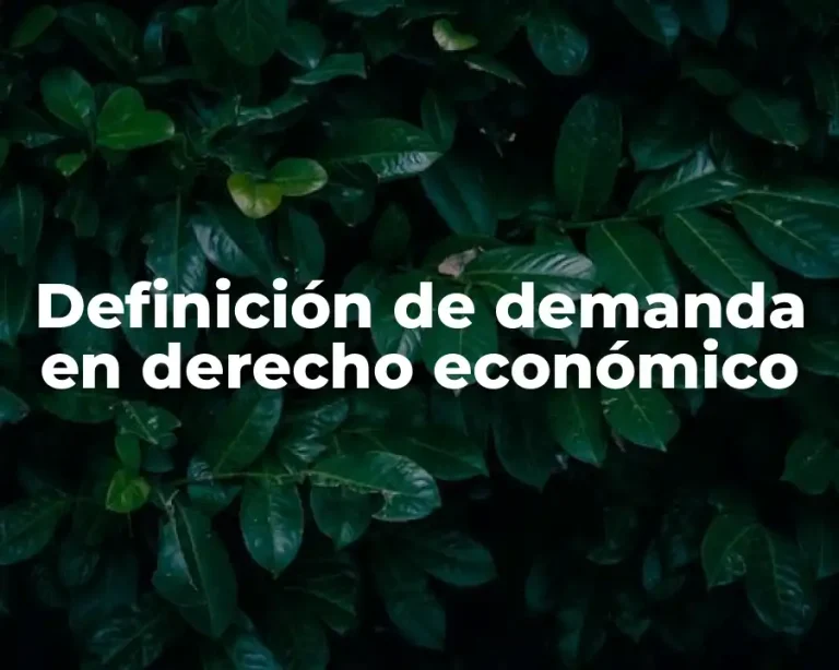 Definición de demanda en derecho económico