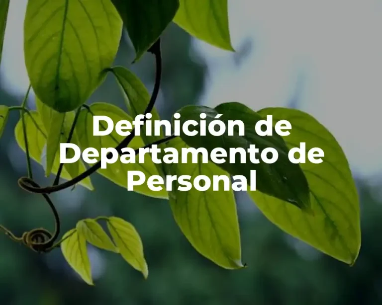 Definición de Departamento de Personal