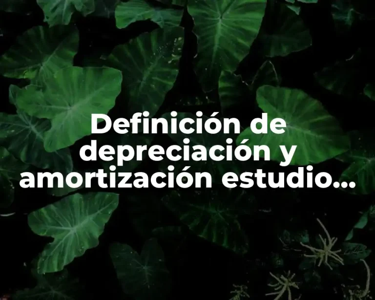 Definición de depreciación y amortización estudio financiero
