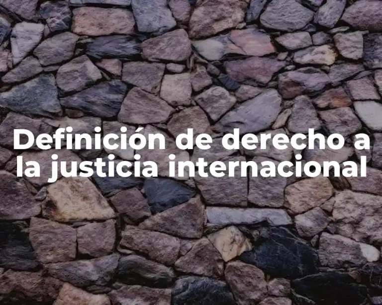 Definición de derecho a la justicia internacional