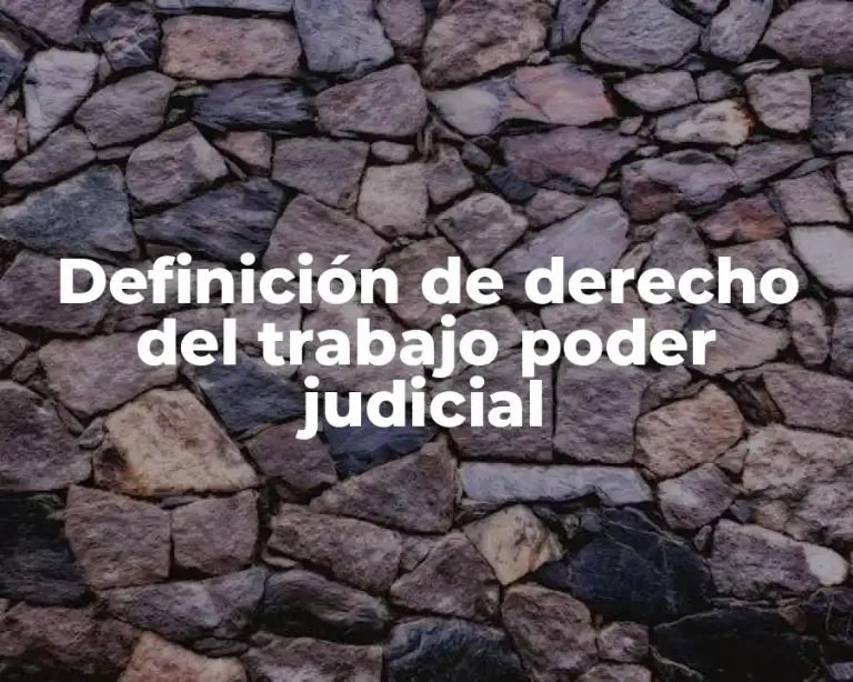 Definición de derecho del trabajo poder judicial