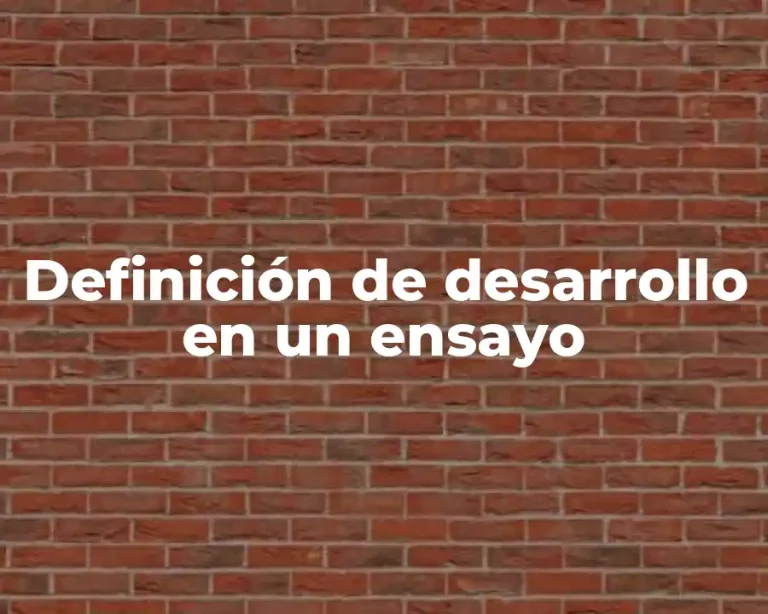 Definición de desarrollo en un ensayo