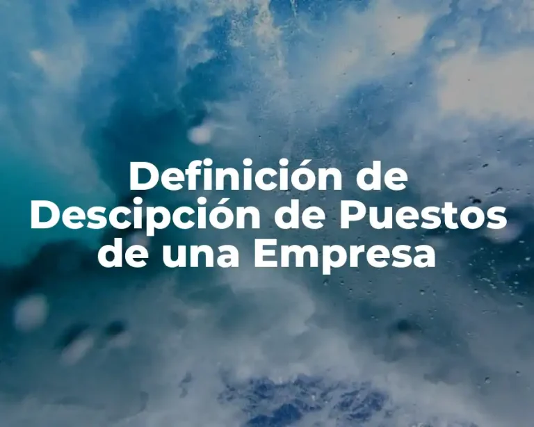 Definición de Descipción de Puestos de una Empresa