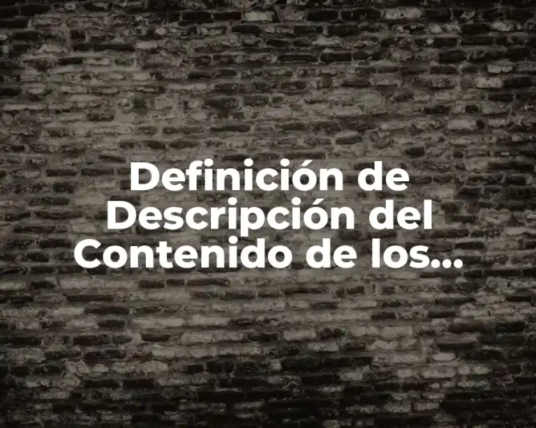 Definición de Descripción del Contenido de los Recursos Informativos