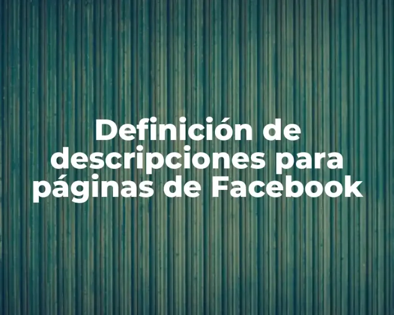 Definición de descripciones para páginas de Facebook