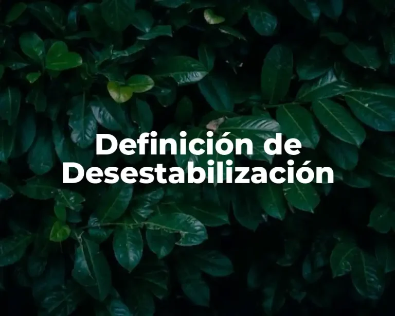 Definición de Desestabilización