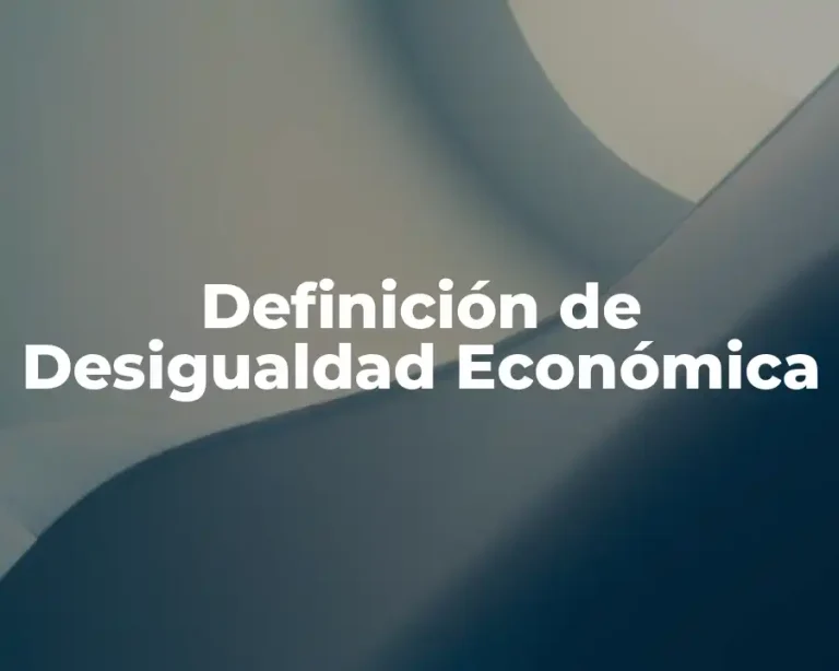 Definición de Desigualdad Económica