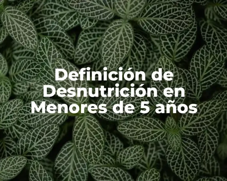 Definición de Desnutrición en Menores de 5 años