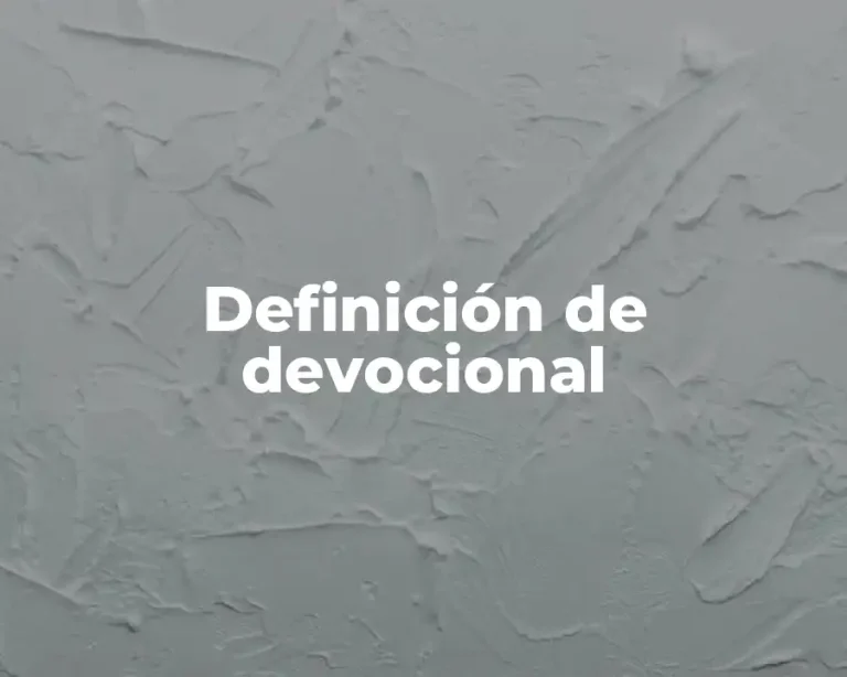 Definición de devocional
