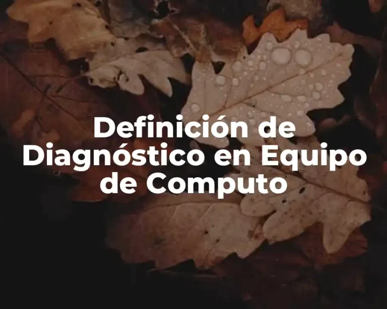 Definición de Diagnóstico en Equipo de Computo