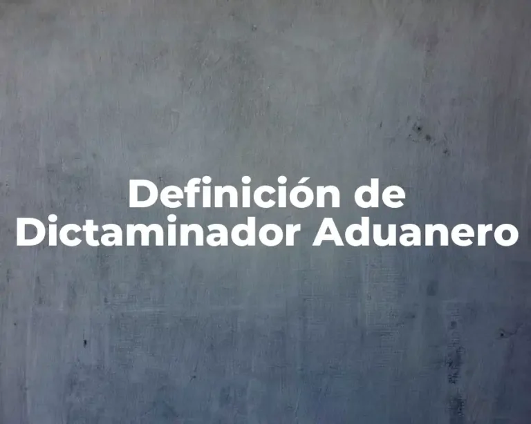 Definición de Dictaminador Aduanero