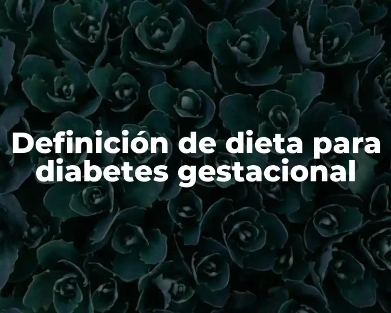 Definición de dieta para diabetes gestacional