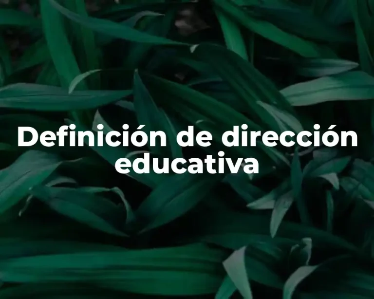 Definición de dirección educativa