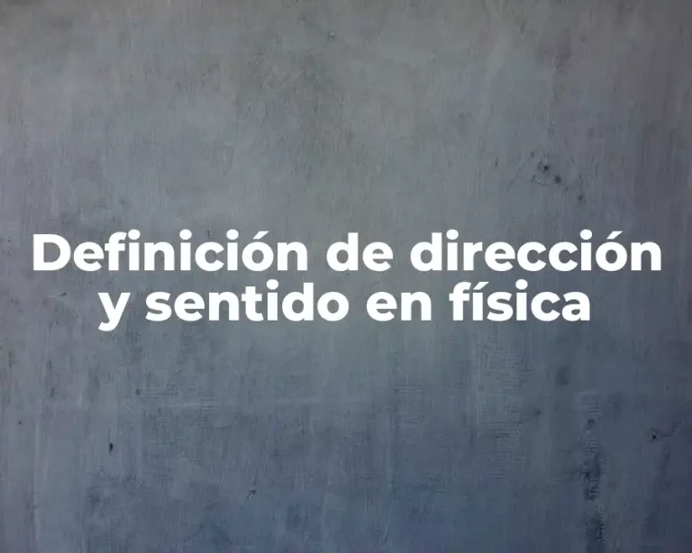 Definición de dirección y sentido en física