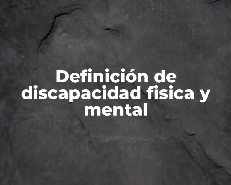 Definición de discapacidad fisica y mental