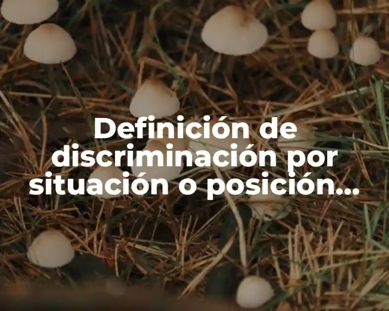 Definición de discriminación por situación o posición social