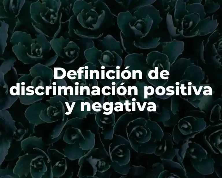 Definición de discriminación positiva y negativa