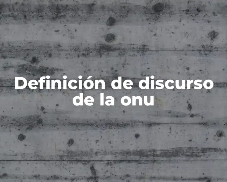 Definición de discurso de la onu